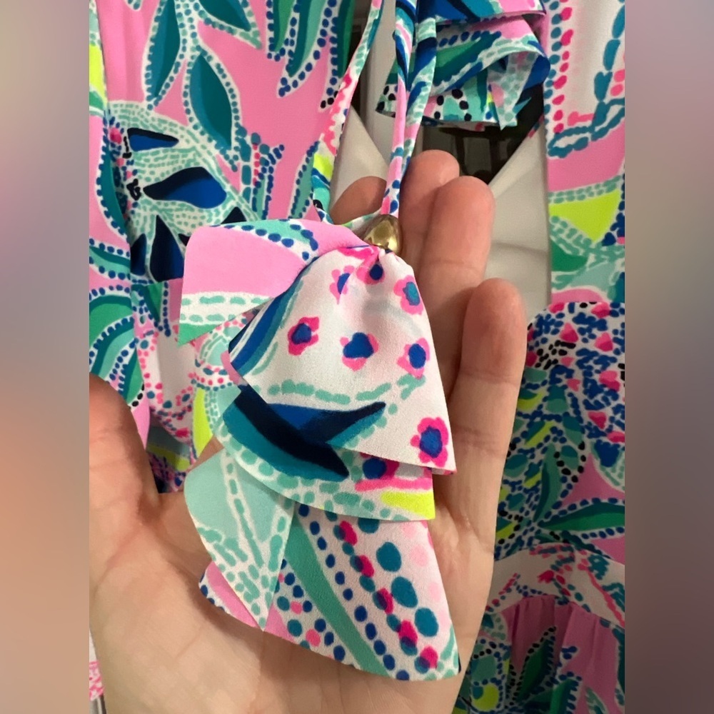 Lilly Pulitzer Pastel Floral Maxi Dress in Pink, Blue & Green - Picture 8 of 11